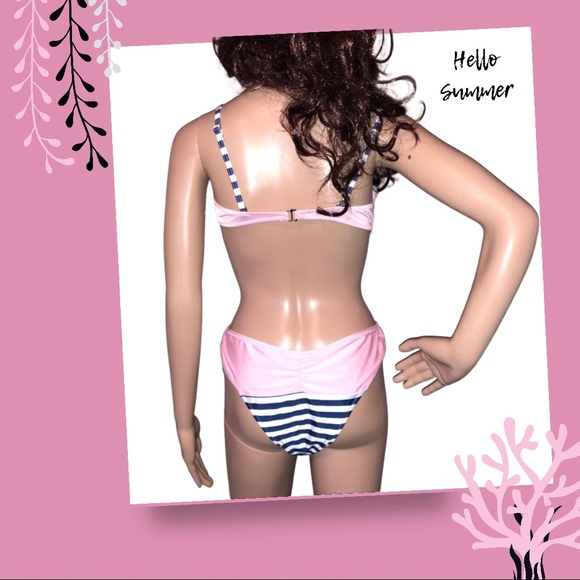 2-Pc Striped PushUp Underwire Bikini NWT - Picture 8 of 10